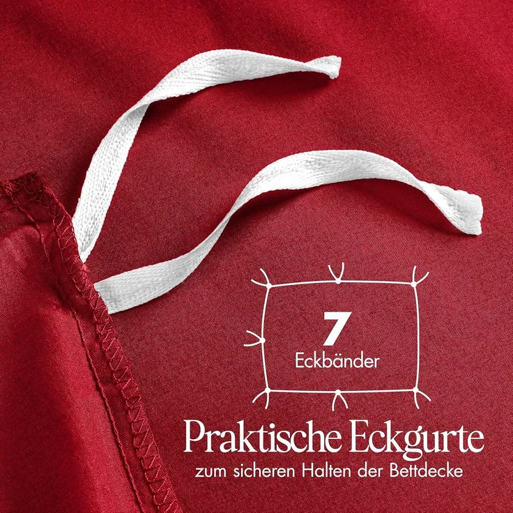 Utopia Bedding Bettwäsche Set - Mikrofaser Bettbezug 260x240 cm + 2 Kissenbezüge 65x65 cm - Rot – Bild 8