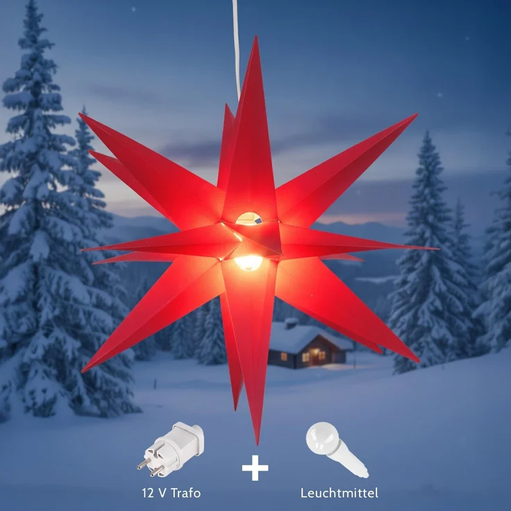 Guru-Shop LED-Stern für außen 3D Außenstern Kaspar, Weihnachtsstern,., Leuchtmittel inklusive – Bild 7