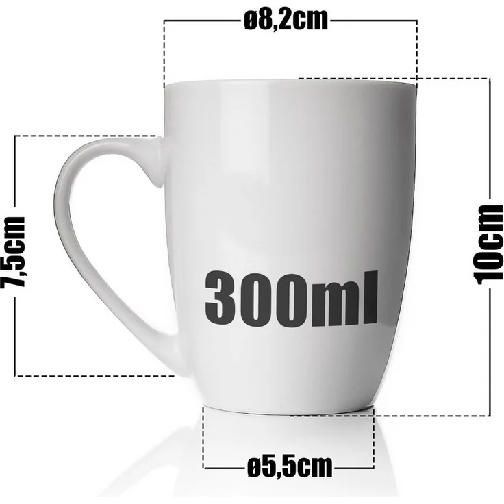 BigDean 12 Stück Kaffeebecher 300ml aus hochwertigem echtem Porzellan - spülmaschinengeeignet - Tassen zum Bemalen – Bild 2