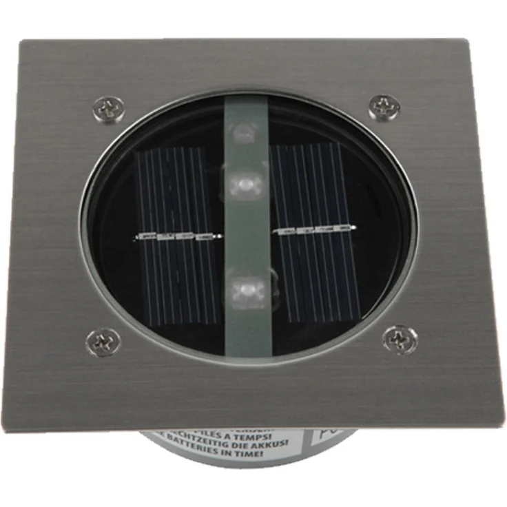 Solar LED Bodeneinbaustrahler 6er SET für Außen, Edelstahl 4-eckig 10x10cm, IP67 – Bild 3