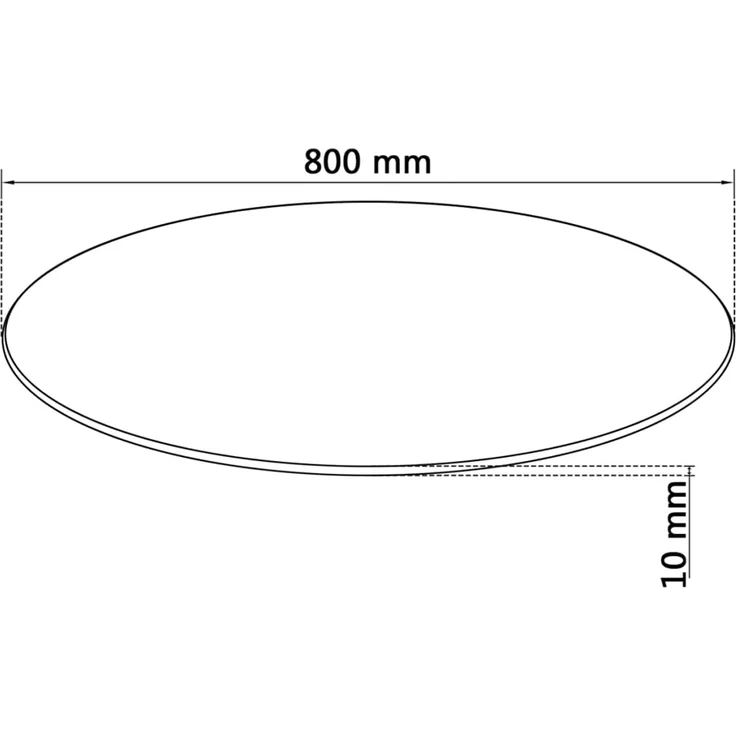 vidaXL Tischplatte aus gehärtetem Glas rund 800 mm 243629 – Bild 5