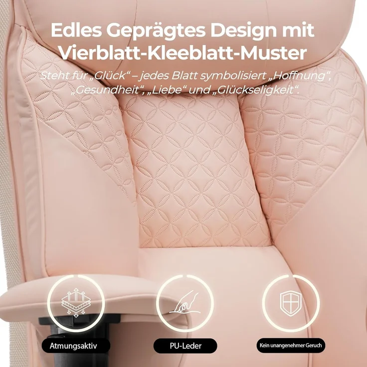 COMHOMA Bürostuhl Gaming Stuhl für Große und Schwere Personen bis 180 kg, ergonomischer Bürostuhl 3D Sitzkissen, verstellbar mit Fußstütz – Bild 9