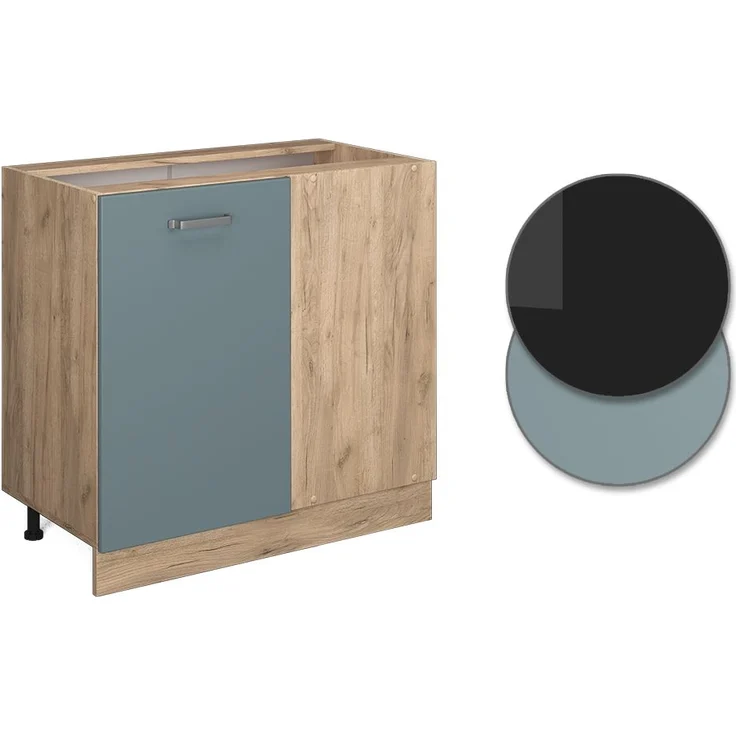 Eckunterschrank R-Line Blau-Grau 86 cm , AP Eiche Vicco – Bild 5