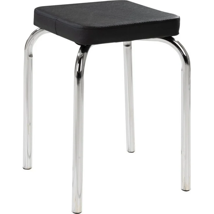 HAKU Sitzhocker Stapelhocker, B 36 cm, T 36 cm, H 47 cm (1 St), Schwarz, stapelbar, Chromgestell – Bild 5
