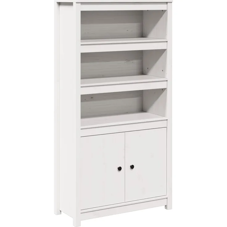 Buffet Weiß 80 x 35 x 154 cm Massivholz Kiefer