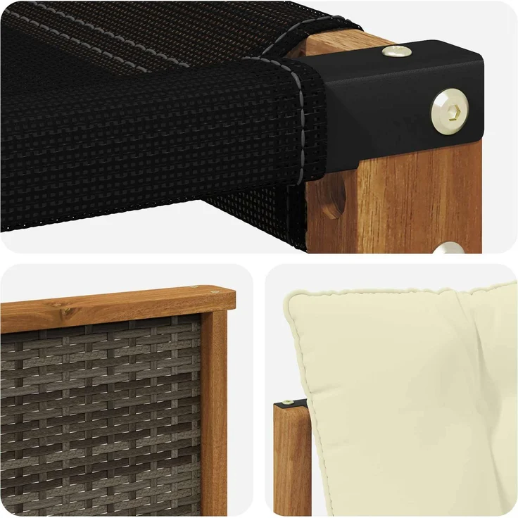 vidaXL Outdoor-Sofagarnitur 6 stk. 6-Sitzer Natur und Creme 3381450 – Bild 7