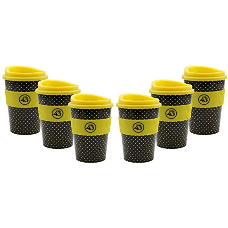 Licor 43 Kaffeebecher - 6er Set Trinkbecher Coffee to go mit Deckel Likör Liquor 43er – Bild 2