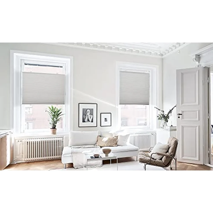 bobodeco Plissee ohne Bohren Klemmfix Faltrollo Jalousie Grau 100x130 cm (BxH), Plisseerollo Sichtschutz und Sonnenschutz Blickdicht Easyfix lichtdurchlässig Rollo für Fenster & Tür – Bild 9
