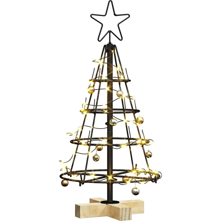 vidaXL Metall-Weihnachtsbaum mit Ständer KUOPIO 60 cm Stahl Schwarz 42019157 – Bild 3