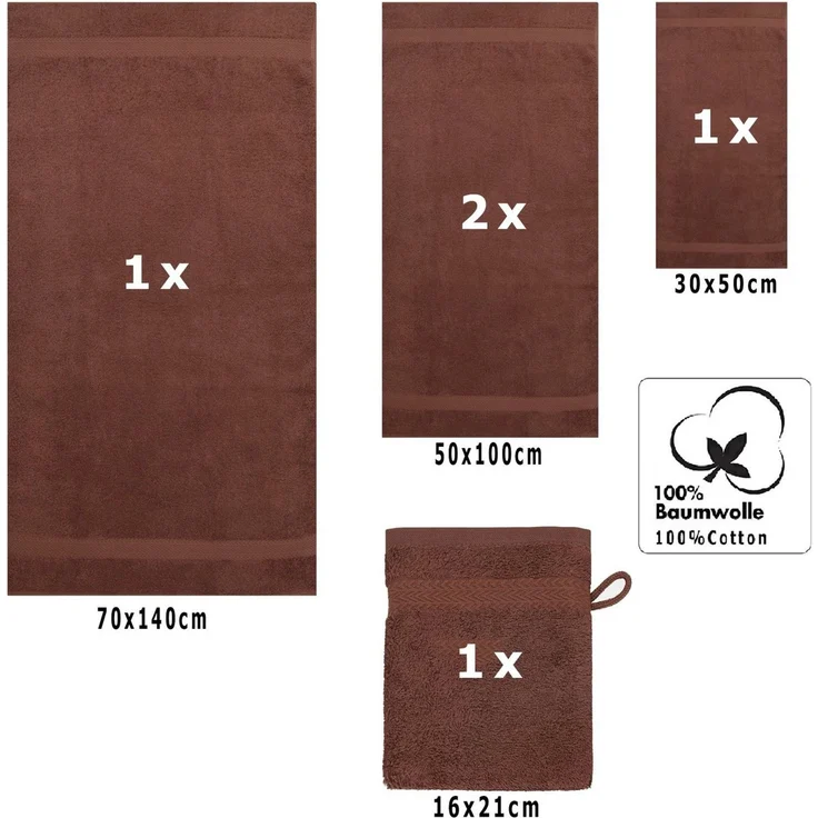 Betz Handtuch Set 5-TLG. Premium 1 Duschtuch 2 Handtücher 1 Gästetuch 1 Waschhandschuh, 100% Baumwolle – Bild 2
