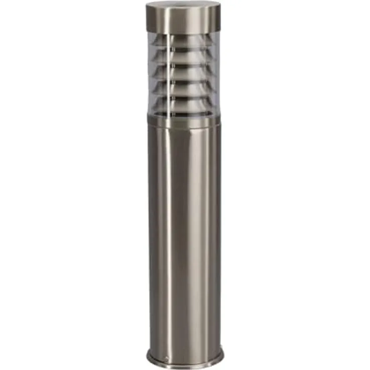 Lindby Außenleuchte Enja, spritzwassergeschützt, Aluminium Edelstahl, 1 flammig, E27, Pollerleuchte für Garten und Terrasse