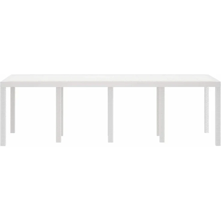 vidaXL Gartentisch Weiß 250 x 100 x 73 cm Poly-Rattan 871694 – Bild 3