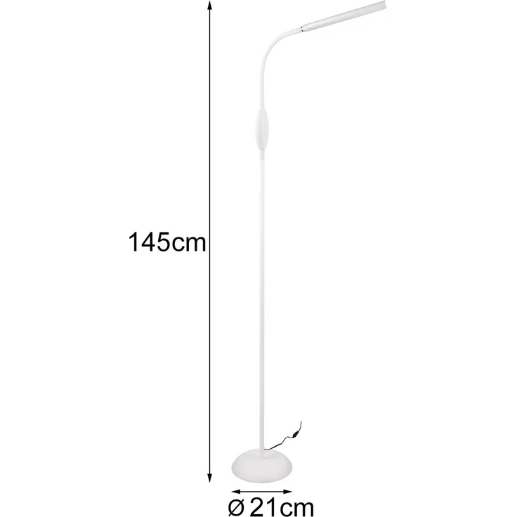 LED Stehleuchte, weiß, Touchschalter, flexibel, H 145 cm – Bild 3