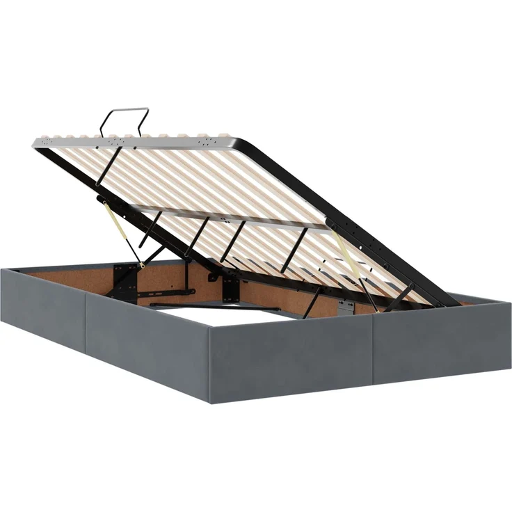 vidaXL LED-Speicherbett mit Matratze Dunkelgrau 120 x 200 cm Samt 3459181 – Bild 6