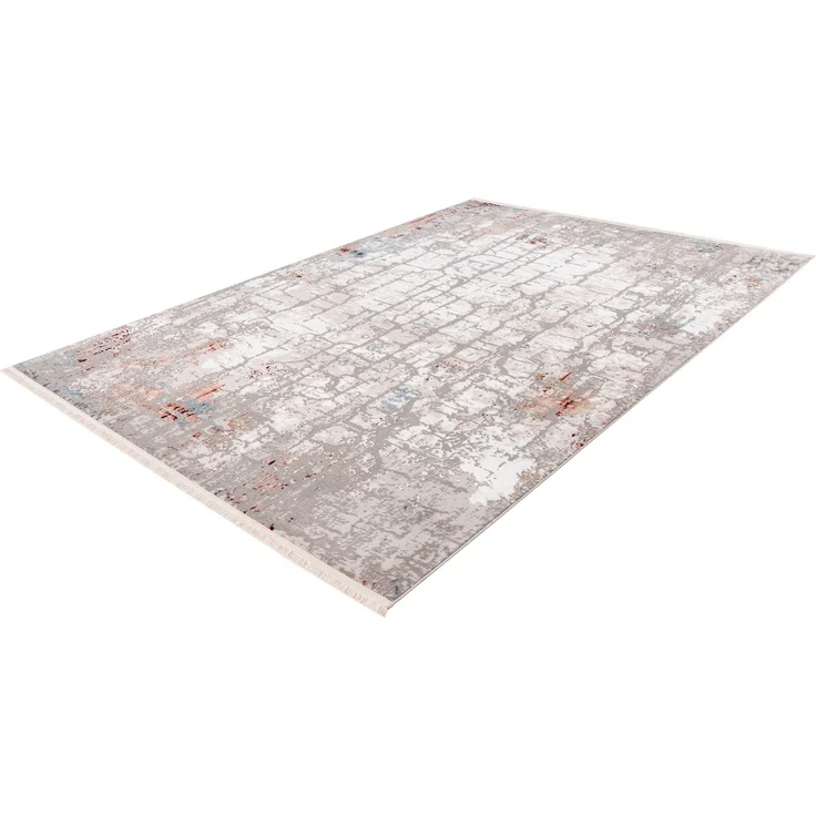 Teppich >Akropolis< in Grau / Lachsrosa, 100% Polyester - 180x120cm (LxB) – Bild 4