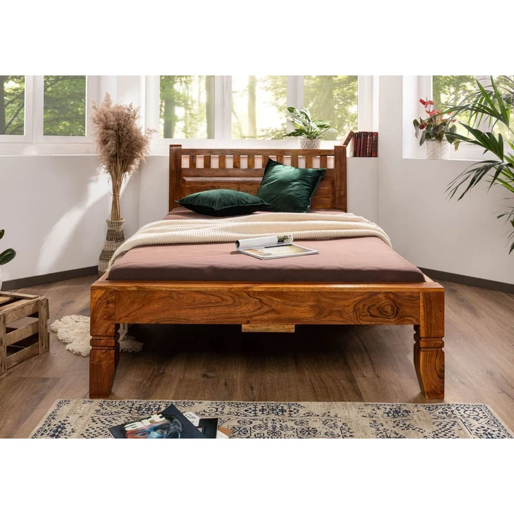 Bett Akazie 120x200x90 honig lackiert OXFORD #220 – Bild 3
