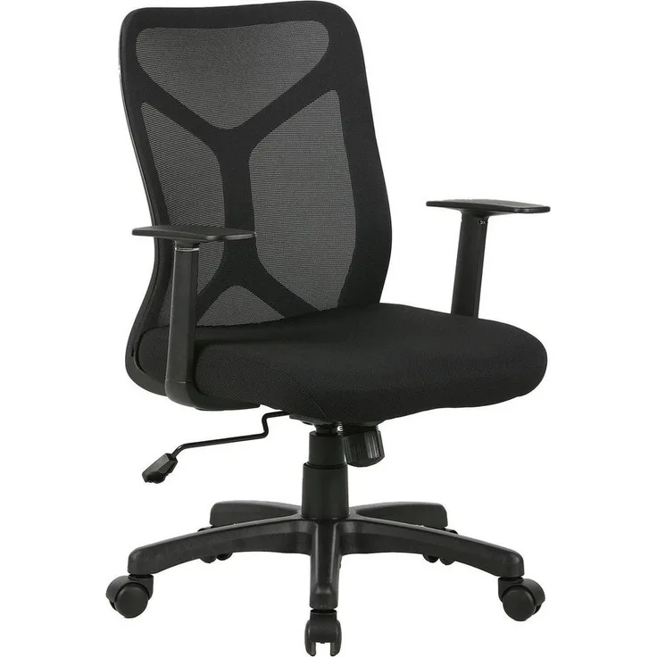 byLIVING Chefsessel BONE / Kunststoff schwarz / Mesh schwarz / Wippmechanik / Sicherheitsklemmschutz / Höhenverstellung / gebremste Sicherheitsdoppelrollen / B 61,5, H 91-98,5, T 51,5 cm