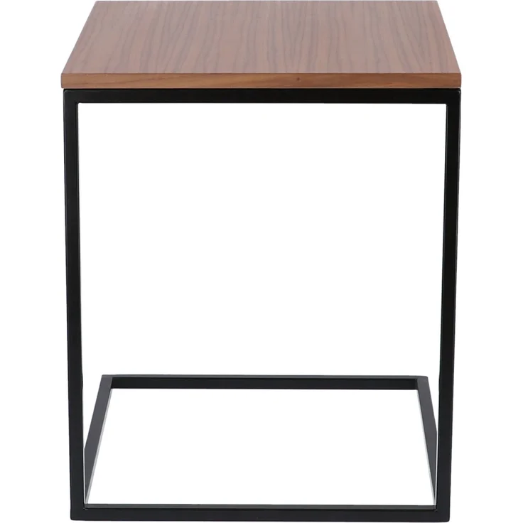 Beistelltisch Flat Schwarz/Nussbaum 50 x 40 x 40 cm – Bild 4