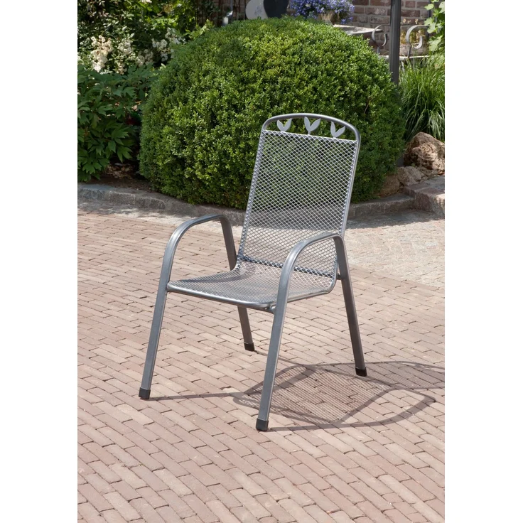 Greemotion 'Toulouse' Gartenstuhl, stapelbar, Stahl eisengrau, 55x97x73 cm – Bild 8