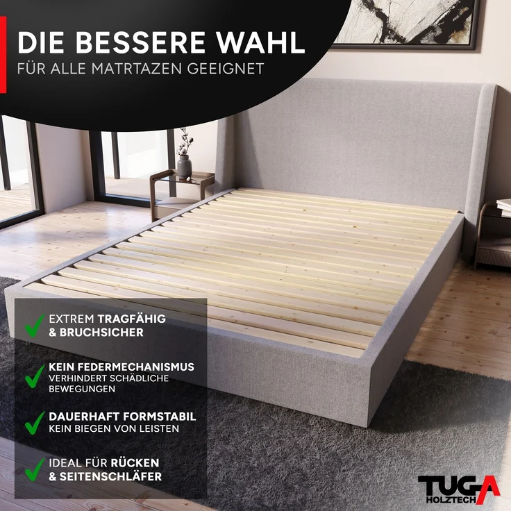 TUGA - Holztech Marken Rollrost Lattenrost 70x200cm 300kg Bettrost – Bild 7
