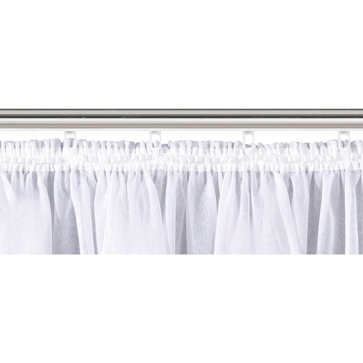 Weckbrodt Gardine Brüssel (1 St), Kräuselband, halbtransparent, Voile, echte Stickerei, Voile, halbtransparent, Bordüre, Kante, gebogt, Store – Bild 2