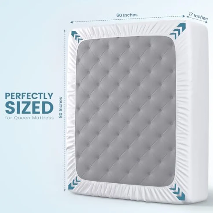 Utopia Bedding Premium 200 GSM 100% Waterproof Mattress Protector, Terry Mattress Cover, Breathable, Fitted Style All Around Elastic (Queen) – Bild 5