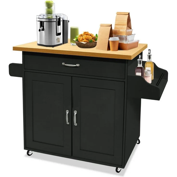 FIVMEN Küchenwagen Kücheninselwagen auf Rollen Küchen Wagen Küchenschrank 115x36x90cm, Für Küche, Wohnzimmer, Esszimmer – Bild 5