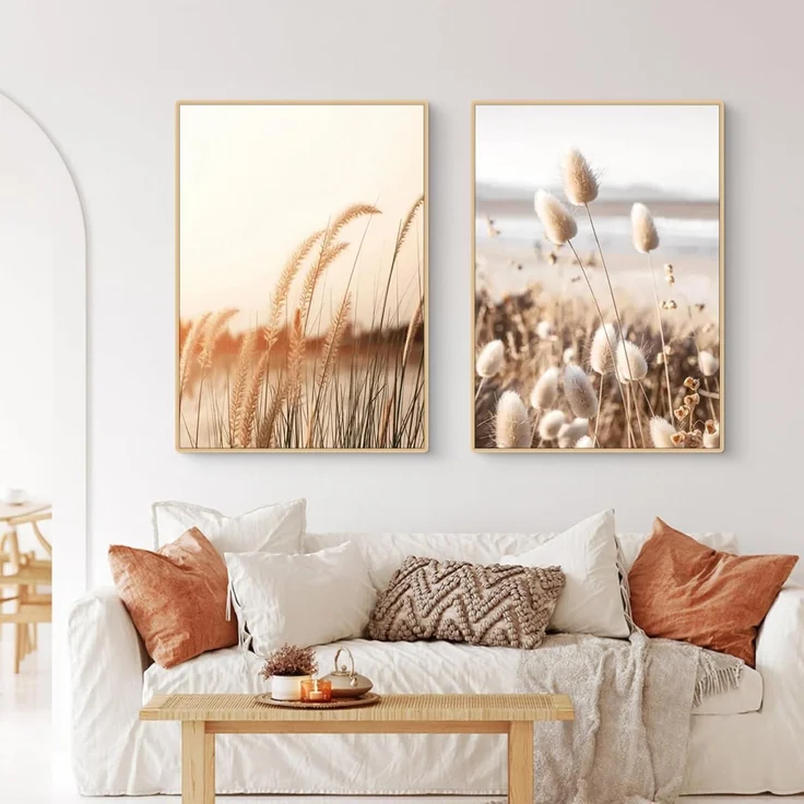 Poster Set 3teilig Küstenstrand Seevogel Pampasgras Boho A 21x30cm – Bild 4
