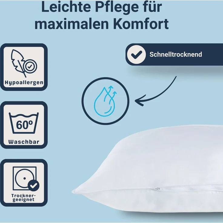Traumhaft gut schlafen Softline - Steppbett, verschiedene Wärmestufen, Allergikergeeignet, Ausführung: Kissen, Größe: 080 x 080 cm – Bild 3