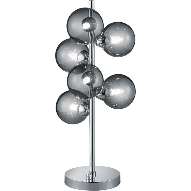 Tischlampe, Metall Glasschirm, chrom rauch, dimmbar, H 52 cm – Bild 1