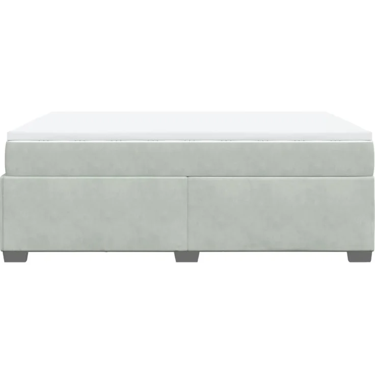 vidaXL Boxspringbett mit Matratze Hellgrau 160x200 cm Samt 3285293 – Bild 8