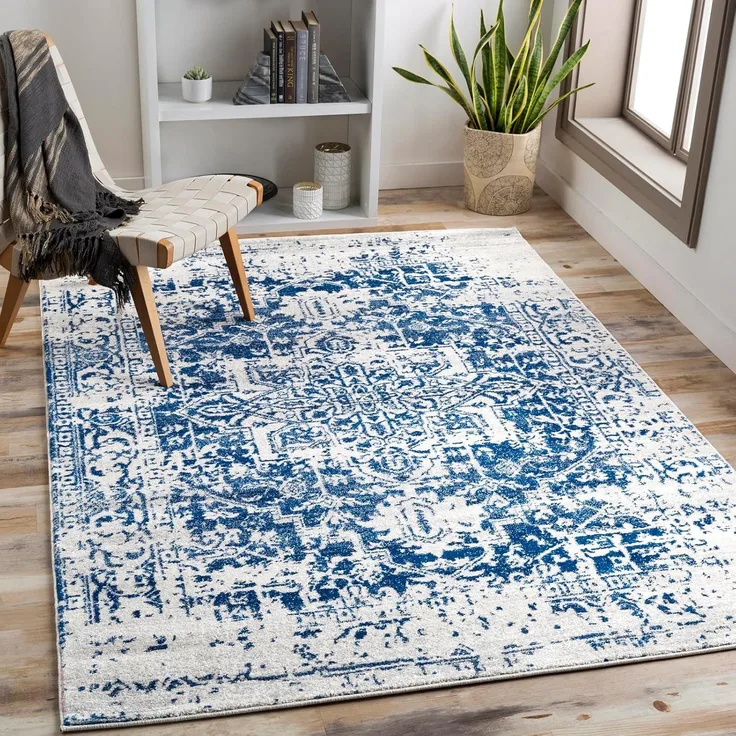 Surya AGATHE Teppich Blau 160 cm 220 cm 160x220 cm