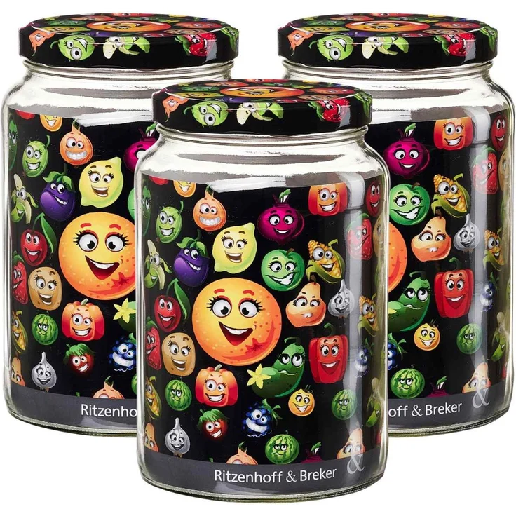 Ritzenhoff & Breker Smile Vorratsglas 1,7 l 3er Set – Bild 1