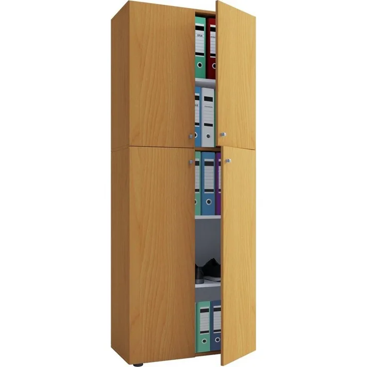 VCM Büroschrank Lona 914115 Buche B. 70 x H. 184 x T. 40 cm
