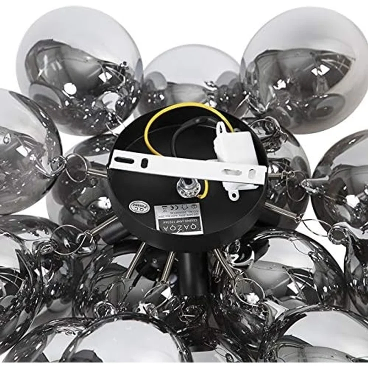 Qazqa Deckenleuchte Uvas, ohne Leuchtmittel, G9, Schwarz, Design, Glas, 4-flammig – Bild 4