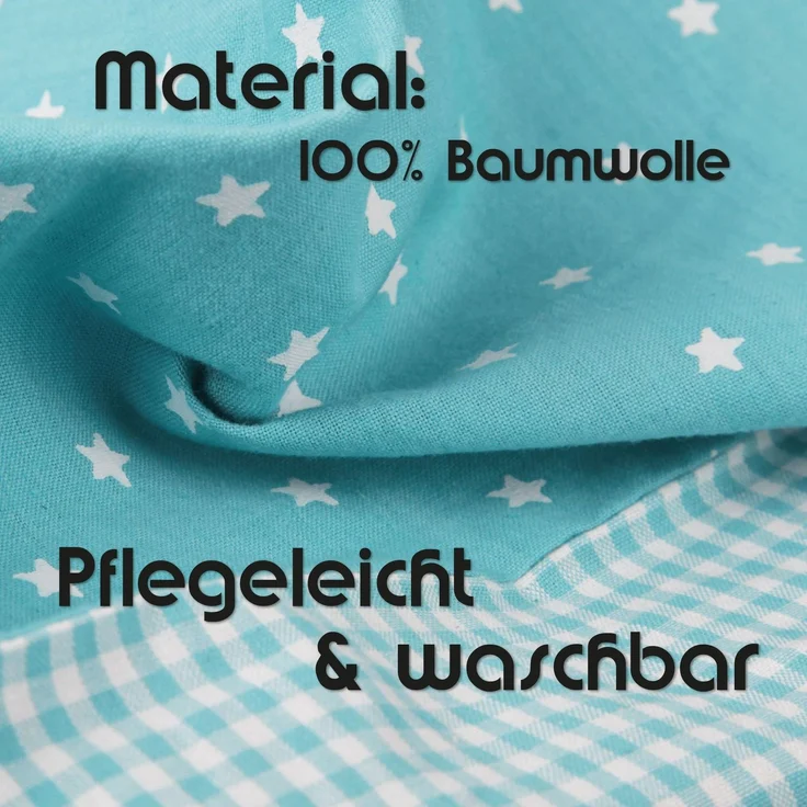 Dekokissenhülle 40x40cm mit modernem Muster, beidseitig verwendbar in verschiedenen Farben aus 100% Baumwolle Türkis – Bild 5