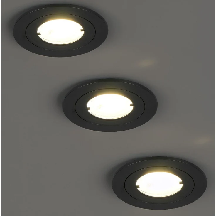 Flacher LED Einbaustrahler 230V dimmbar 3er Set Badezimmer geeignet 4000K Ø 8cm – Bild 1