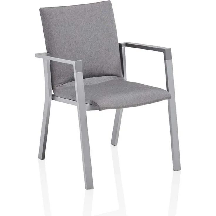 Kettler Stapelsessel Rasmus Alu silber/Sunbrella® flanelle Stapelstuhl 62x60x85 cm