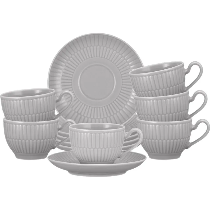 Seltmann Weiden Amina Espressotasse mit Untertasse 100 ml 6er Set Silbergrau