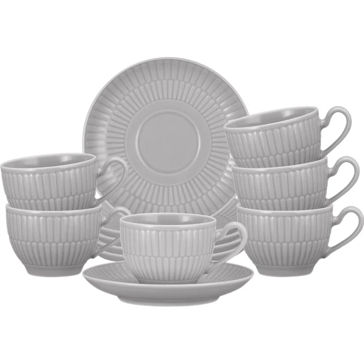Seltmann Weiden Amina Espressotasse mit Untertasse 100 ml 6er Set Silbergrau – Bild 1