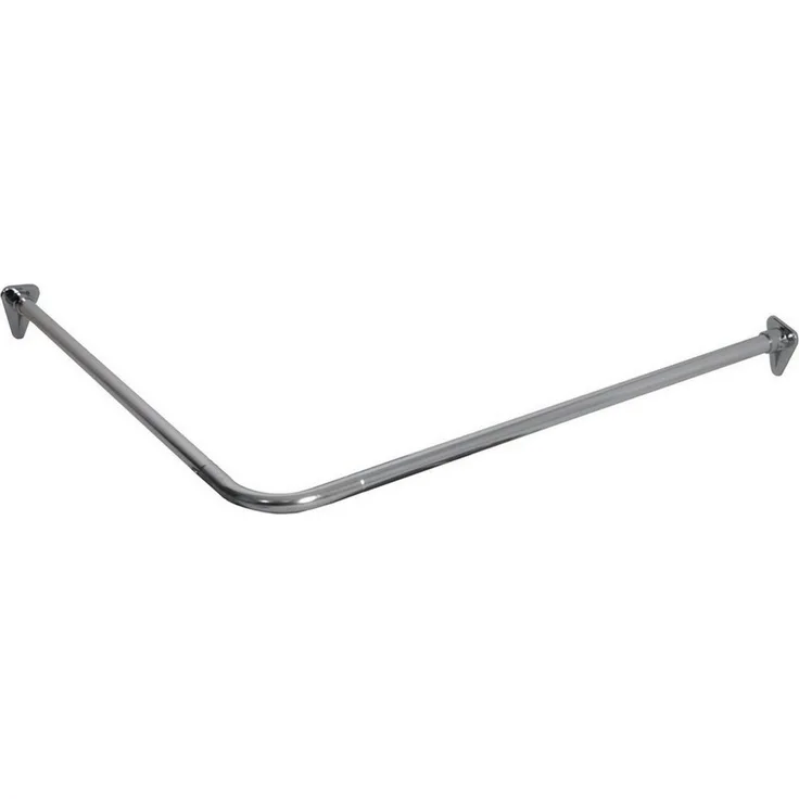 Euroshowers GmbH Duschvorhangstange Winkel Chrom 90 × 90 cm Ø22 mm - Kürzbar, 0-läufig