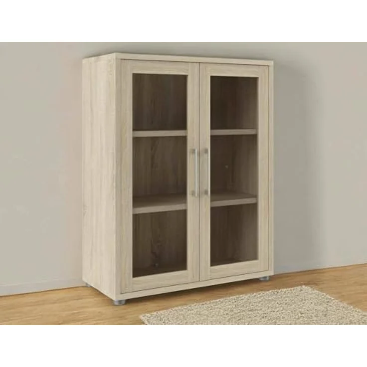Dmora - Kommode Laureen, Wohnzimmerbuffet, Wohnzimmer-Sideboard, Moderne Küchen-Speisekammer, 89x40 h113 cm, Eiche – Bild 5