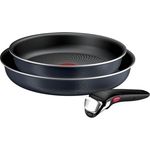 Tefal Ingenio Enjoy 3-teiliges Pfannenset abnehmbarer Griff, 24/28 cm, stapelbar, platzsparend, Pfannenset Induktion mit Antihaftversiegelung, einfache Handhabung und Reinigung, L72390
