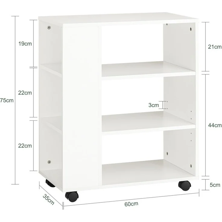 SoBuy FBT68-W Schubladenschrank Büro, Spanplatte, Melamin, Weiß, 60 x 75 x 35 cm – Bild 3