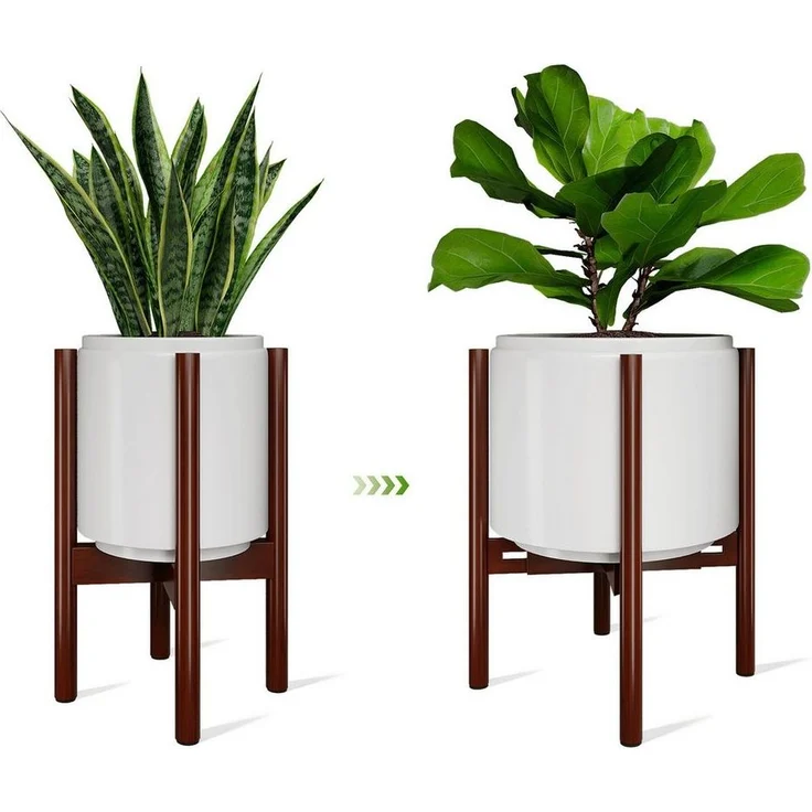 Bamworld Blumenständer Blumenhocker, Pflanzenhocker, Höhenverstellbar & Kippsicher (1 St), für verschiedene Blumentöpfe, höhe 37 cm – Bild 5