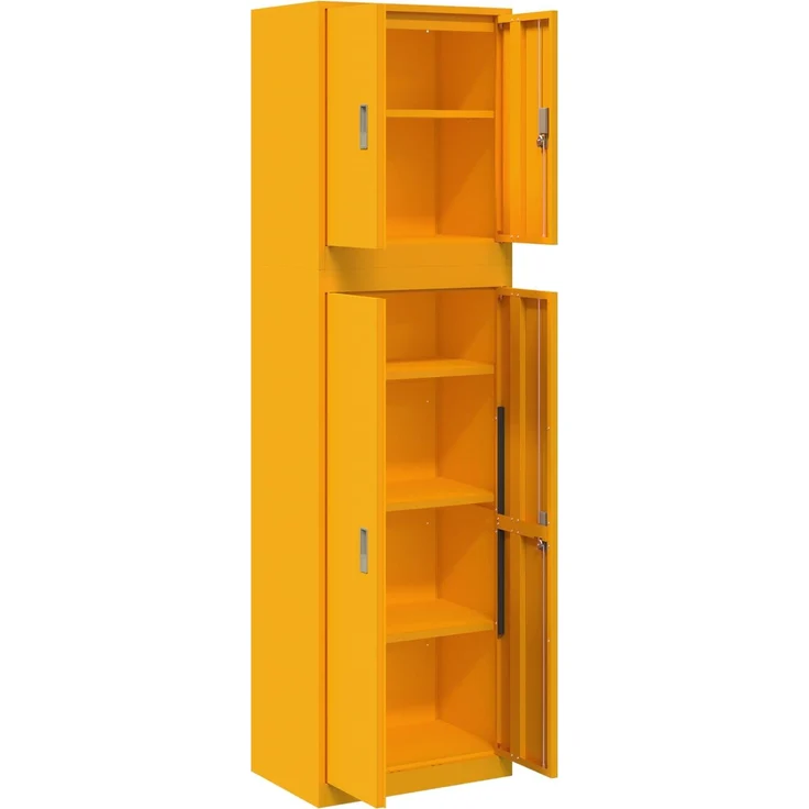 vidaXL Aufbewahrungsschrank 2 stk. Senfgelb 60 x 40 x 210 cm Stahl 3438762 – Bild 7