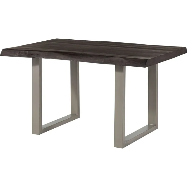 Baumtisch Mango 140x90x77 grau lackiert / U-Beine silber matt FREEFORM 5
