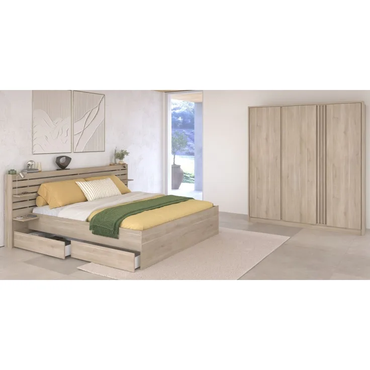 Parisot Schlafzimmer komplett Escale in Eiche 180 x 200 cm