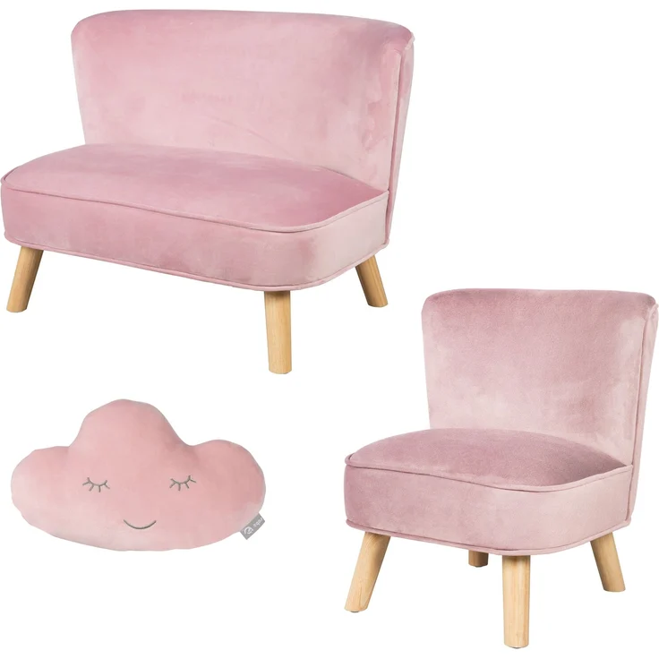 roba Bundle 'Lil Sofa' - Kindersofa - Kindersessel - Dekokissen Wolke - Rosa / Mauve – Bild 2