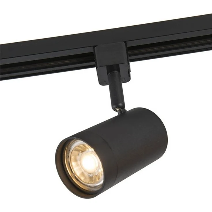 Qazqa Schienensystem-Sets Iconic jeana, ohne Leuchtmittel, GU10, Schwarz, Modern, Stahl, Deckenstrahler 1-flammig – Bild 4